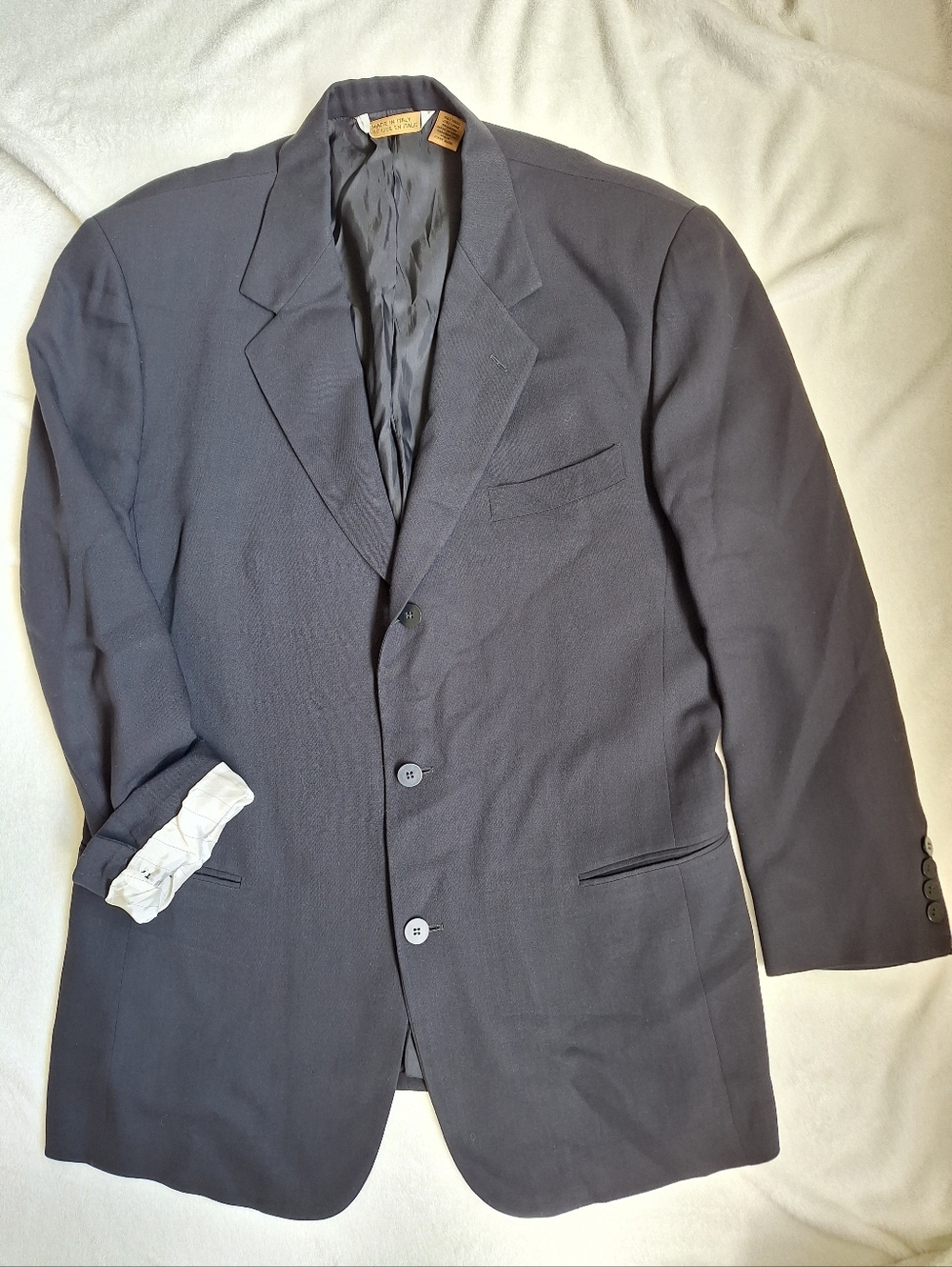 DKNY 100% Wool Blazer Made in Italy Black L XL (Size 42)